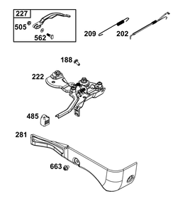 Controls Group Diagram and Parts List for 106232-0391-H5 100000 - 19Z999 Briggs and Stratton Engine